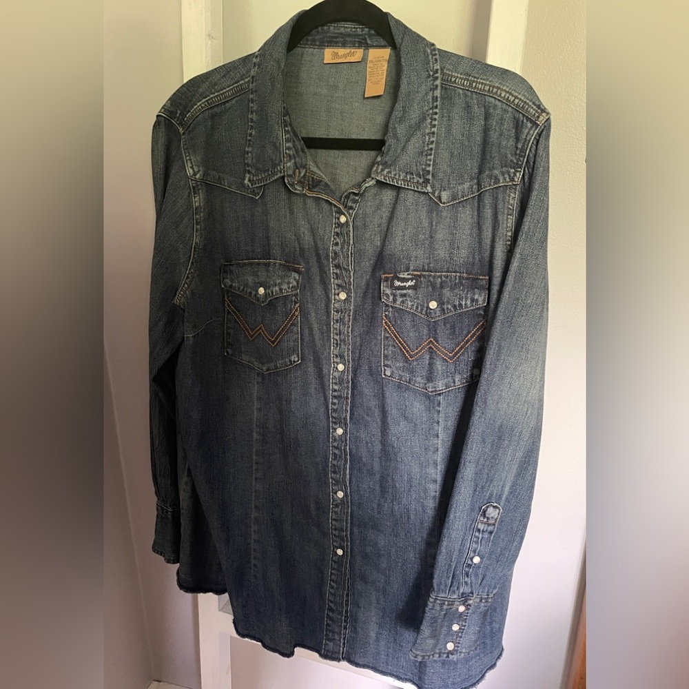 Wrangler Men’s Long Sleeve Denim Western Shirt Size XXL